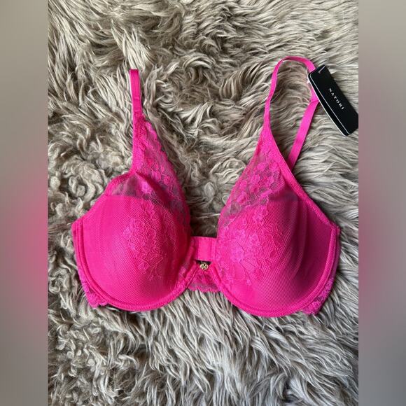 Natori Women's Cherry Blossom Convertible Contour Bra 32D Bright Blush Pink - Picture 3 of 7